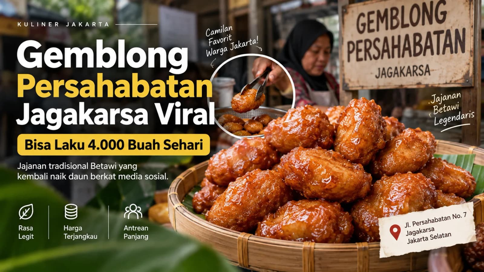 Jejak Manis 15 Tahun: Bagaimana Gemblong Persahabatan di Jagakarsa Menemukan Momentum Viral dan Menjadi Fenomena Kuliner Jakarta